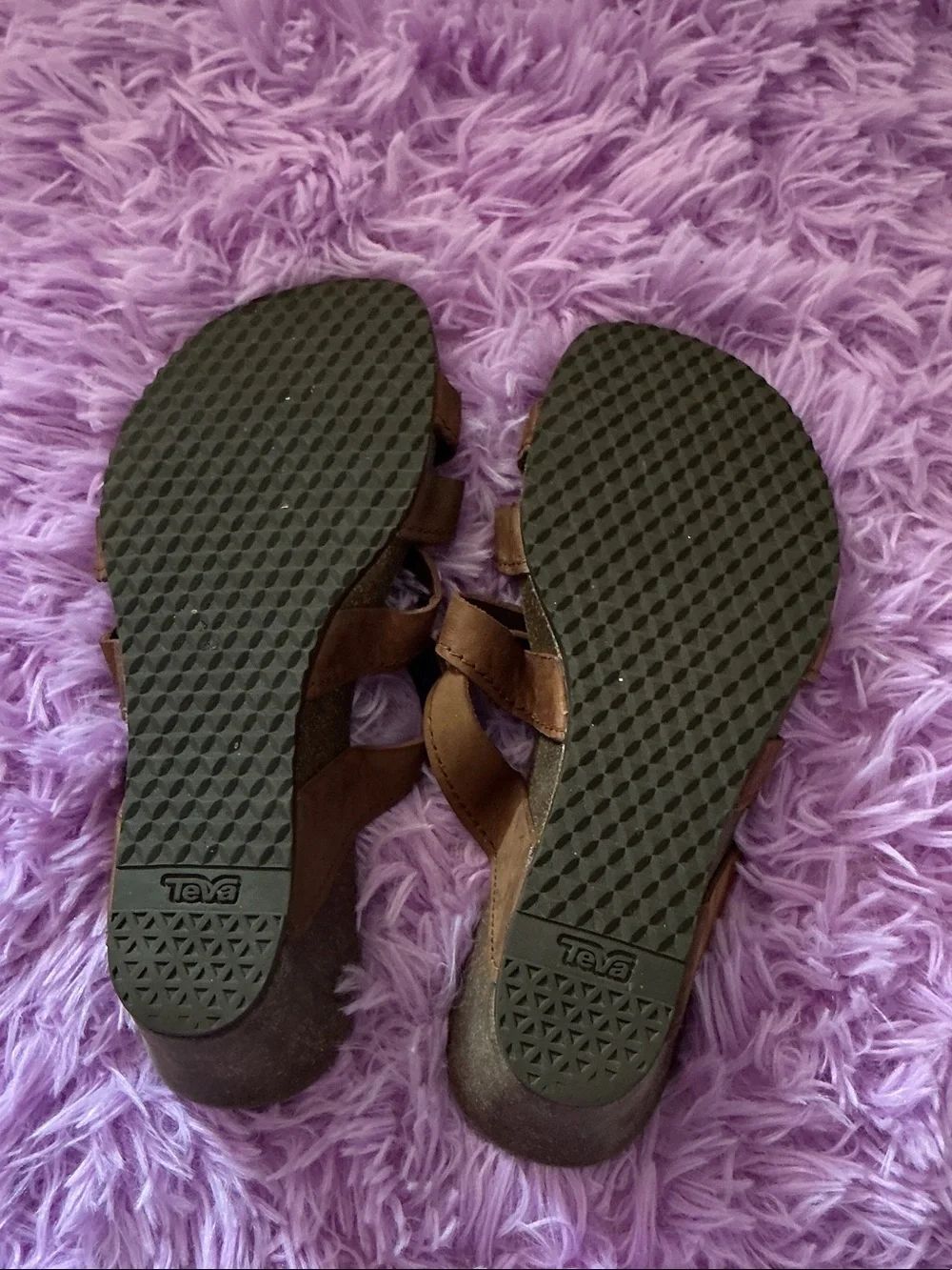 Teva Brown Strappy Kids Slide Sandals